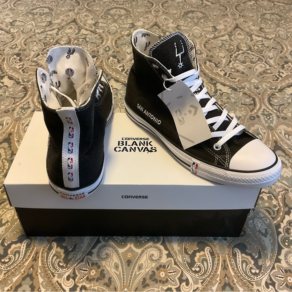 NIB Converse All Star CT  Blank Canvas NBA San Antonio Spurs Mens Sz 10.5